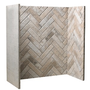 Iced Grey Herringbone Stove Chamber Set (3 pieces, Both sides and back)