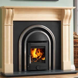 Regal Integra Cast Iron Arched Fireplace Insert with Polaris Stove - Highlight Polish Finish