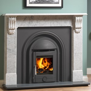 Royal Integra Arched Cast Iron Insert (High Efficiency) with Polaris Multi Fuel Stove - Black