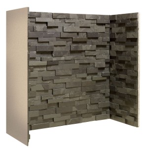 Staggered Black Slate Chamber Set (3 pieces, Both sides and back)