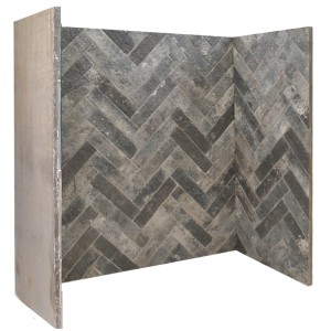 Steel Grey Herringbone Chamber Set (3 pieces, Both sides and back)