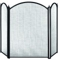 26'' Dynasty 3-Fold Fire Screen - Black