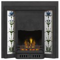 Art Nouveau Cast Iron Tiled Insert Integra Black