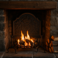 Crest Fleur De Lys Cast Iron Fire Back 19.75'' Wide - Cast Iron