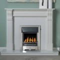 Dublin Corbel 48'' Fireplace Suite with LED Lights - Lunar White