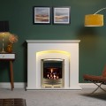 Cartmel Fireplace Suite with LED Lights - Arctic White
