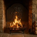 George and Dragon Cast Iron Fire Back 18'' Wide - Cast Iron