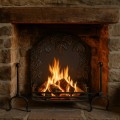 Grape Vine Cast Iron Fire Back 26.75'' Wide - Cast Iron