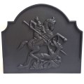 George and Dragon Cast Iron Fire Back 18'' Wide - Cast Iron