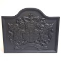 1885 Lions Cast Iron Fire Back 22'' Wide - Cast Iron