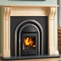 Regal Integra Cast Iron Arched Fireplace Insert with Polaris Stove - Highlight Polish Finish