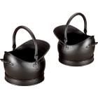 Set Of 2 Kenley Coal Buckets (Medium & Large) - Black