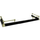 6 Ball Extendable Fireplace Fender 48'' to 60'' - Black & Brass #SALE
