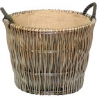 Round Grey Log Basket - Medium