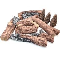 Ceramic Gas Fire Logs Set of 10 Logs Suits Gas & Ethanol Fires ##SALE