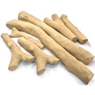 Large Ceramic Beige Gas Fire Logs Set of 7 Logs Suits Gas & Ethanol Fires ##SALE