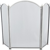 29'' 3 Fold Fire Screen - Satin Nickel Plated