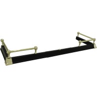 Custom Size 6 Ball Extendable Fireplace Fender - Black & Brass