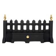 18'' Style Solid Fuel Fire Fret - Black Brass Finials