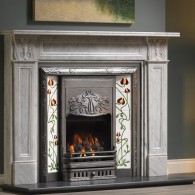 Art Nouveau Cast Iron Tiled Insert Integra Antique Graphite