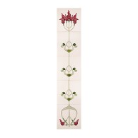 Liberty Ivory Burgundy Fireplace Tiles - Tube Lined (Set of 10)
