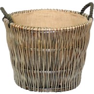 Round Grey Log Basket - Medium ##SALE